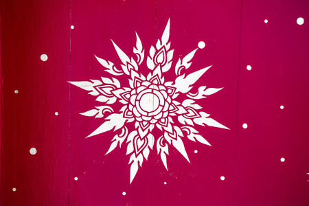 Thailand pattern writing on the wall ceiling of the church.の写真素材