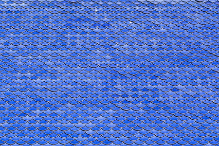 Blue tiles roof backgroundの写真素材