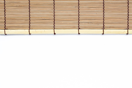 Bamboo mat on white backgroundの写真素材