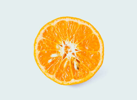 Sliced Orange fruit sliced isolatedの写真素材
