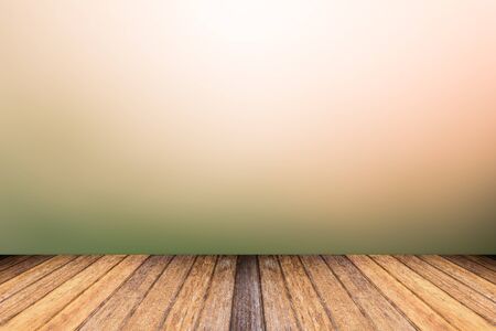 color blur background with wooden floor inside and interiorの写真素材