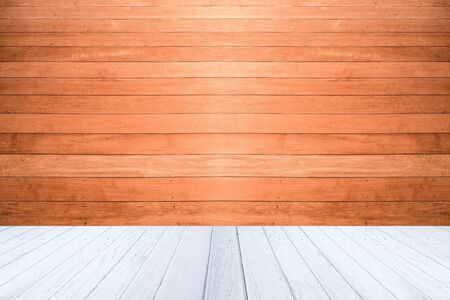 Brown wooden background with white wooden floor inside and carpentry concept