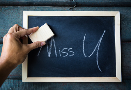 Abstract close up of chalkboard with textの写真素材