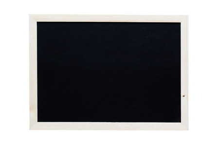empty Blank chalkboard in wooden frame isolated on white backgroundの写真素材