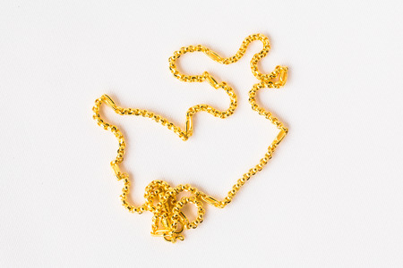Gold Chain Jewelry Isolated.