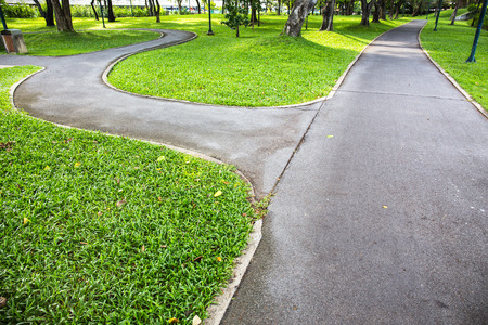 Public garden walkwayの写真素材
