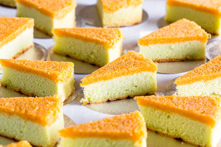 Thai Dessert, Foi-thong soft cake sliceの写真素材