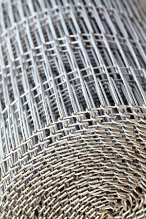 Iron wire fence, Stainless steel metal mesh.の写真素材