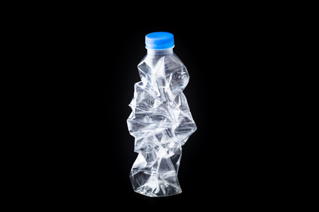 Recycle made of used plastic bottles. Picture Concept of recycle black background.の写真素材
