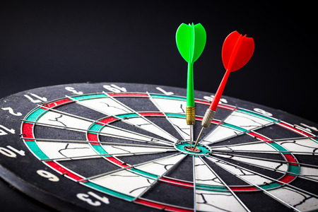 Dart board is the target and goal.の写真素材