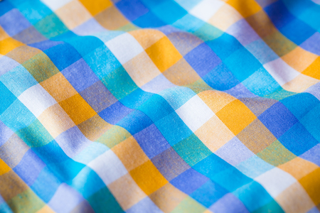close up of Fabric plaid texture. Geometric background.の写真素材