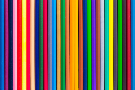 Close up of pattern color pencils with different colorの写真素材