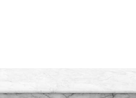 Abstract Natural texture marble floor on white background : Top view of marble table for graphic stand product, interior design or montage display your product.の写真素材
