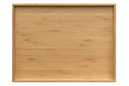 Bamboo products that have been processed into trays for use in the kitchen. Nature bamboo board for design backdrop on the white ground. Japanese style.の写真素材