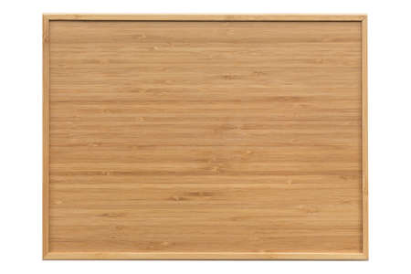 Bamboo products that have been processed into trays for use in the kitchen. Nature bamboo board for design backdrop on the white ground. Japanese style.の写真素材