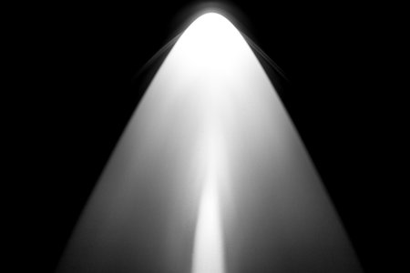 The light from the stage on a black background. Black and white photo.の写真素材