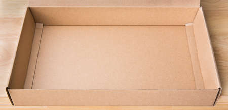 Abstract inside open cardboard packaging box for background or add text message, backdrop design product on website.の写真素材