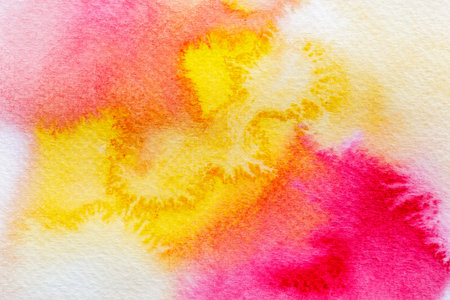 Abstract Hand painted brush Watercolor Colourful wet background on paper. Handmade Pastel colour texture art for creative backdrop wallpaper or design art work.の写真素材