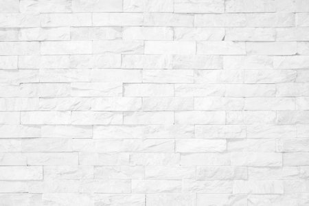 white brick wall for background or backdrop photo. Interior or Exterior texture wallpaper design...