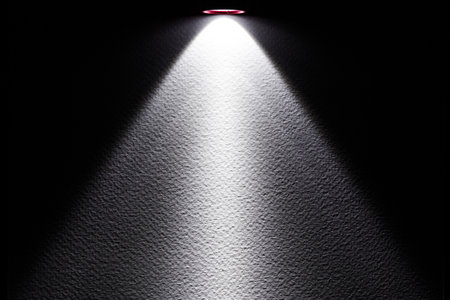 LED black flashlight for background. abstract spotlight on white texture. picture backdrop for add...