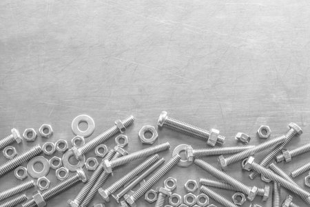 Nuts / Bolts / Screws closeup on white background
