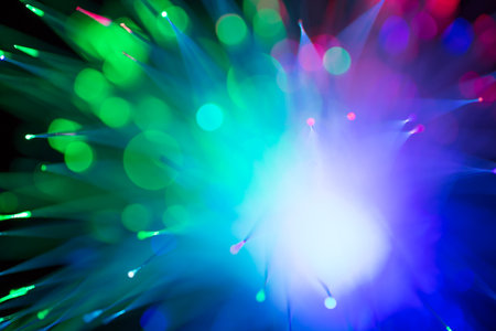 Abstract close up fiber optics light for background. picture used backdrop computer communication...