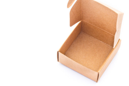 Brown cardboard box on white background special for gift. picture used design