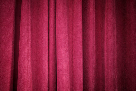 Red closed curtain use for background. picture for backdrop or add text message. background web design.の写真素材