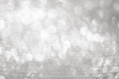 abstract white light blur bokeh for background. Christmas backgroundの写真素材