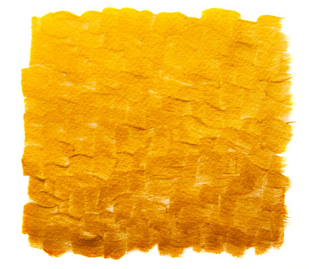 Abstract gilded acrylic paint gold brush strokes on white background copy space for text or art work design.の写真素材
