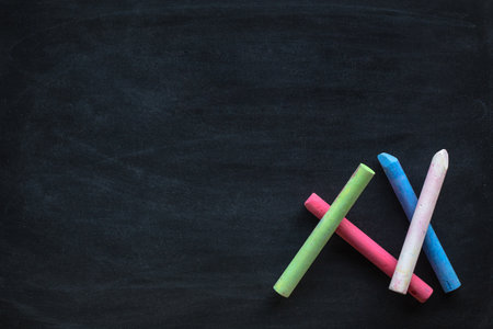 Chalk rubbed out on blackboard for background. picture for add text or education background.の写真素材