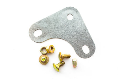 metal bolts, nuts and chain.