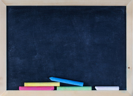 Chalk rubbed out on blackboard for background. picture for text or education background.の写真素材