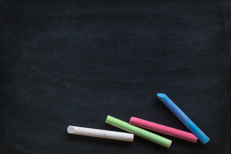 Chalk rubbed out on blackboard for background. picture for add text or education background.の写真素材