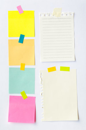 Abstract empty sticky note, isolated on white backgroundの写真素材
