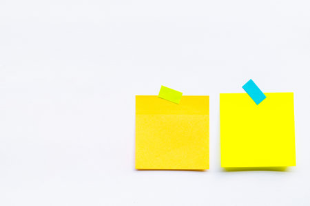 Abstract empty sticky note, isolated on white background