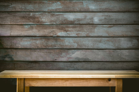 Abstract Natural wood table  texture isolated on vintage wooden background : Top view of plank wood for graphic stand product, interior design or montage display your product.の写真素材