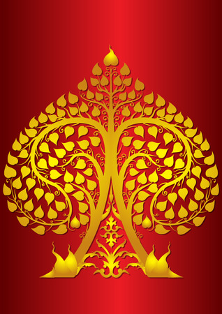 leaf poo Buddha thai style Vector illustration.のイラスト素材