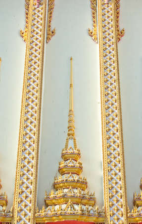 Buddhist monastery  stucco decorated windows in wat That, Khonkaen, Esan art(Thai, Laos art)の写真素材
