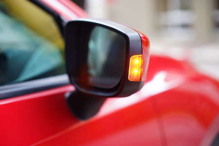 side mirror with turning lightの写真素材