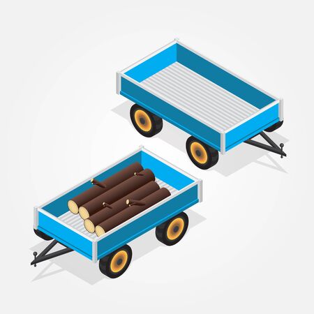 farm traile on gray backgroundのイラスト素材