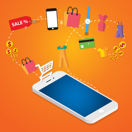 Vector concept of online shopのイラスト素材