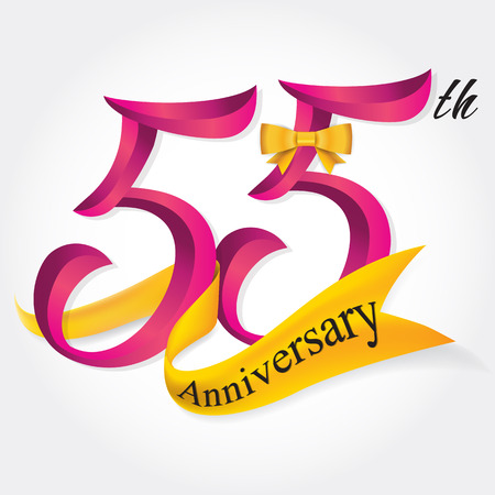 Anniversary emblems 55-anniversary template designのイラスト素材
