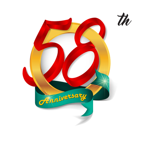 Anniversary emblems 58 anniversary template designのイラスト素材