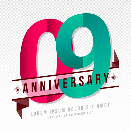 Anniversary emblems 9 anniversary template designのイラスト素材