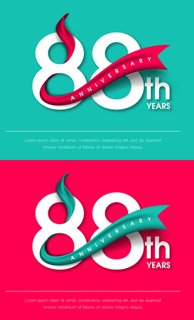 Anniversary emblems 88 anniversary template designのイラスト素材