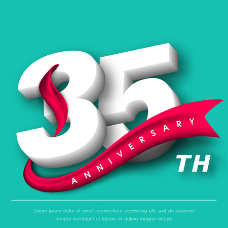 Anniversary emblems 35 anniversary template designのイラスト素材