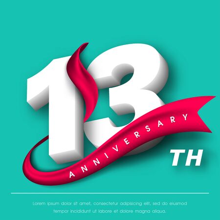 Anniversary emblems 13 anniversary template designのイラスト素材