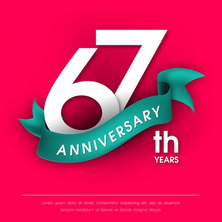 Anniversary emblems 67 anniversary template designのイラスト素材