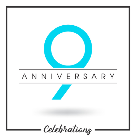 Anniversary emblems 9 anniversary template design